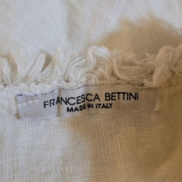 Francesca Bettini Duster Top 100% Linen Crew Floral Flowers Small Medium - Picture 5 of 7